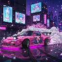 Pink Anime Car Drift JDM Nissan 240SX Live Wallpaper icon