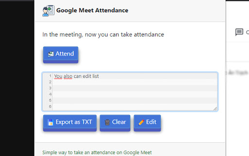 Attendance for Google Meet™ screenshot