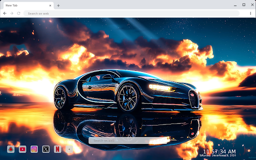 Black Bugatti Live Wallpaper New Tab screenshot
