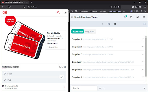 Simple Data Layer Viewer screenshot