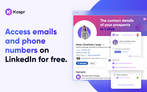 Kaspr: B2B Phone Number and Email Finder screenshot
