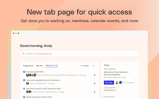 Glean screenshot