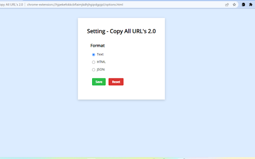 Copy All URL's 2.0 screenshot