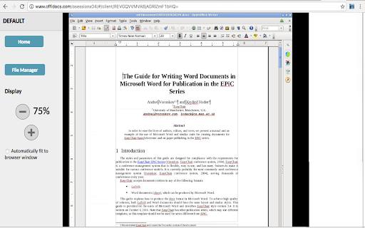 OpenOffice Writer online for Word documents screenshot