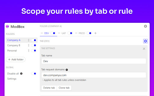 ModBox – Modify headers, block requests screenshot
