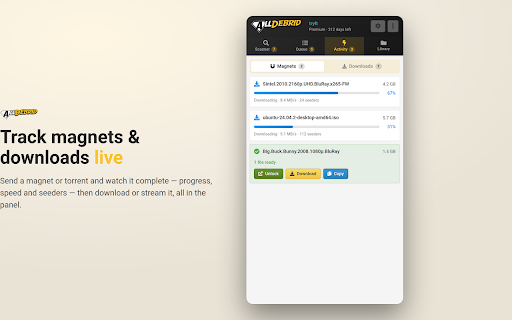 AllDebrid Extension screenshot