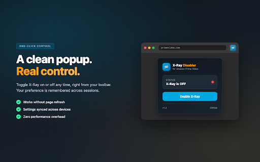 Amazon Prime X-Ray Disabler screenshot
