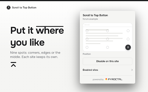 Scroll to Top Button — Floating Control for Each Website screenshot