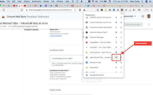 Mass Reload Tabs − reload all tabs at once screenshot