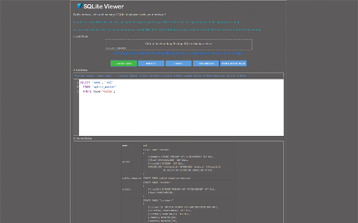 SQLite Viewer screenshot