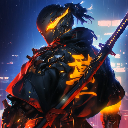 Neon Cyber Samurai Live Wallpaper icon