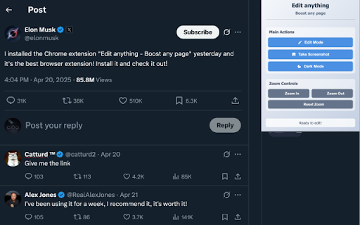 Edit anything - Boost any page screenshot