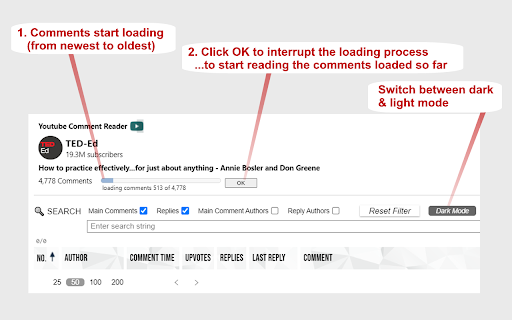 YouTube Comment Reader screenshot