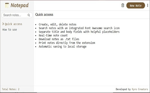 Mynotes - Simple & Stylish Notepad Extension screenshot