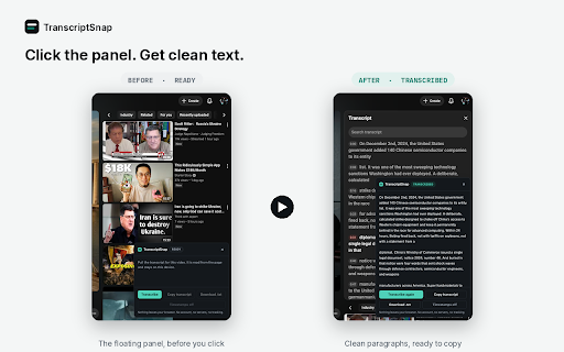 TranscriptSnap screenshot