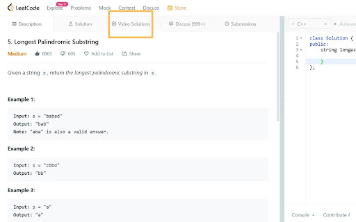 LeetCode Video Solutions screenshot