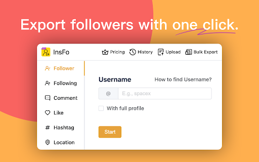 InsFo - IG follower export & analysis tool screenshot