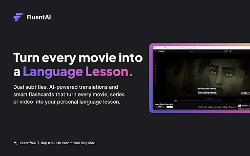 FluentAI: Dual Subtitles for Netflix & more screenshot
