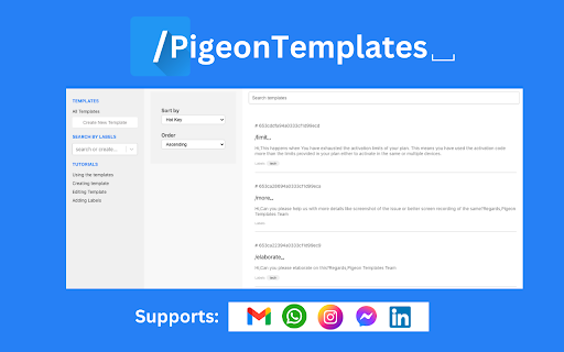 Canned Responses: Templates for Gmail and WA screenshot