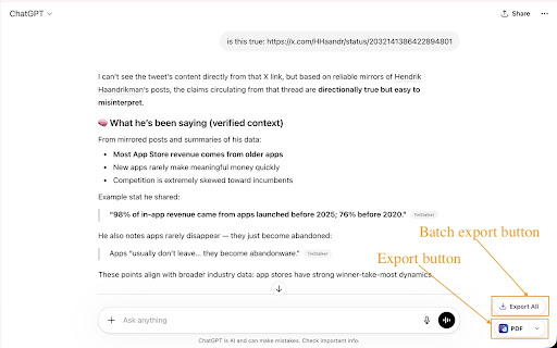 AI Chat Exporter - ChatGPT, Claude, Gemini & DeepSeek to PDF screenshot