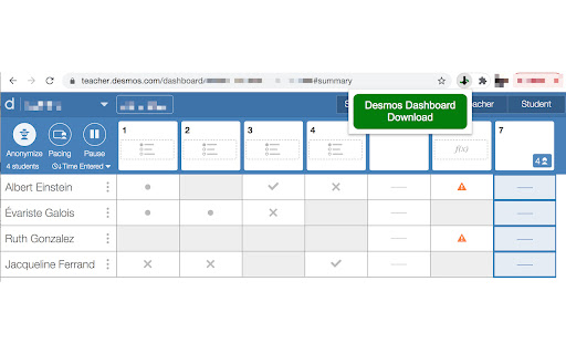 Desmos Dashboard Download screenshot