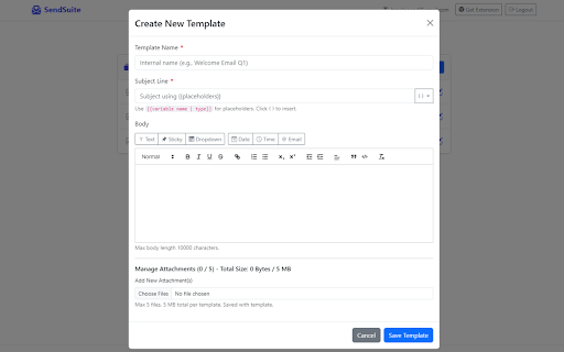 SendSuite: Express Email Templates screenshot