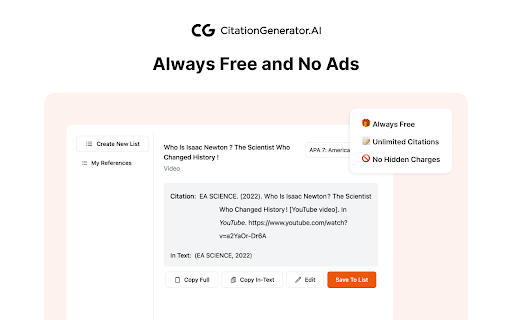 Citation Generator AI : Cite in APA, MLA, Chicago and Other Formats screenshot