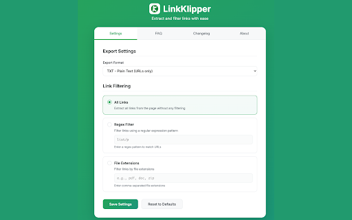 Link Klipper - Extract all links screenshot