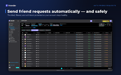 Friender — Facebook Friend Manager, Engagement Tracker & Sales Automation screenshot