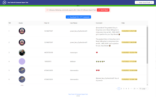 Free Turbo Comment Export Tool screenshot