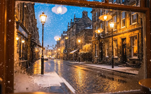 Rainy Edinburgh night in cafe screenshot