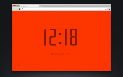New Tab Clock screenshot