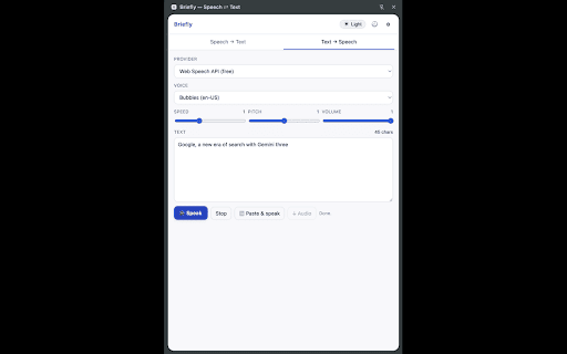Briefly - Text to Speech & Dictation screenshot
