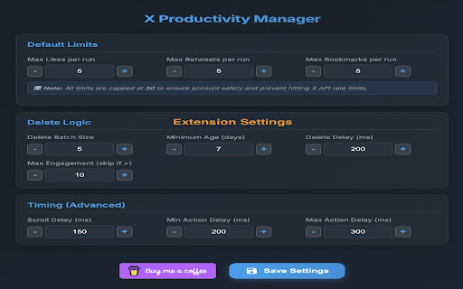 Twitter (X) Manager - Likes, Retweets, Cleanup for Twitter (X) screenshot