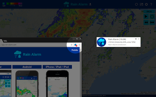 Rain Alarm Extension screenshot