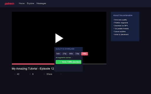 Patreon Video Quality & Download screenshot