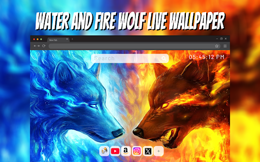 Water And Fire Wolf Live Wallpaper Animation screenshot