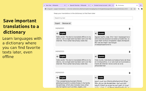 Linguist - web page translator screenshot
