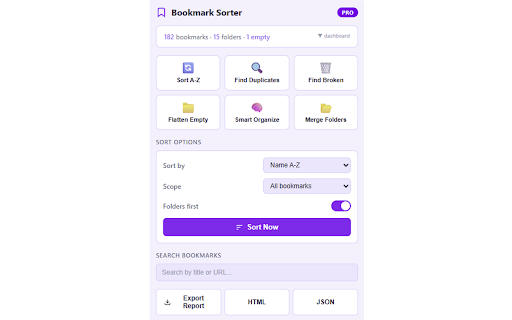 Bookmark Sorter screenshot