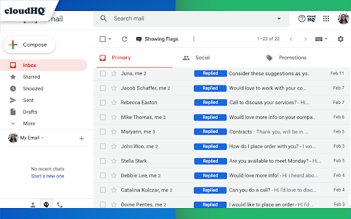 Email Reply Status screenshot