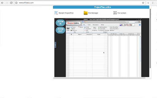 Project Plans editor screenshot