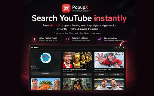PopupX - YouTube Popup Player screenshot