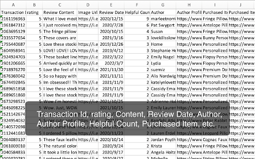 Etsy Reviews Exporter | Images screenshot