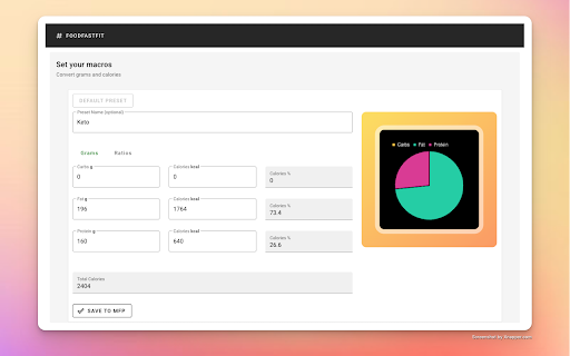 Macro Settings by FOODFASTFIT screenshot