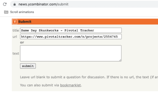 Submit to Hacker News screenshot