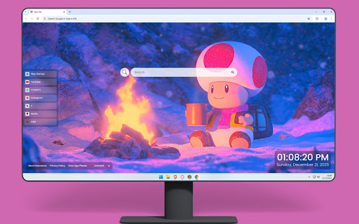 Super Mario Toad Campfire Live Wallpaper screenshot
