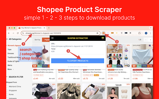 Shopee Extractor - Export Shopee Products to CSV/Excel/JSON screenshot