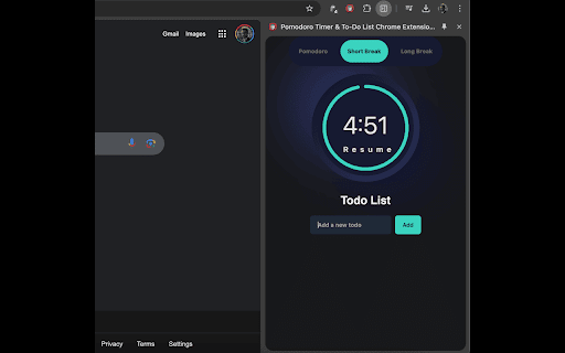 Pomodoro Timer & To-Do List Chrome Extension – Boost Focus & Productivity screenshot