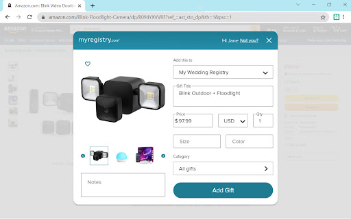 Add to MyRegistry.com Button screenshot