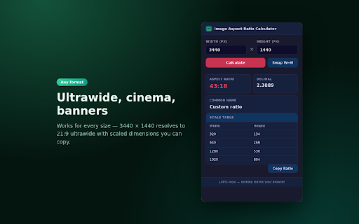 Aspect Ratio Calculator screenshot